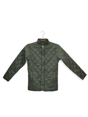 Peter Millar Suffolk Quilted Coat Boys Size Small (7-8) Olive Green Golf New NWT